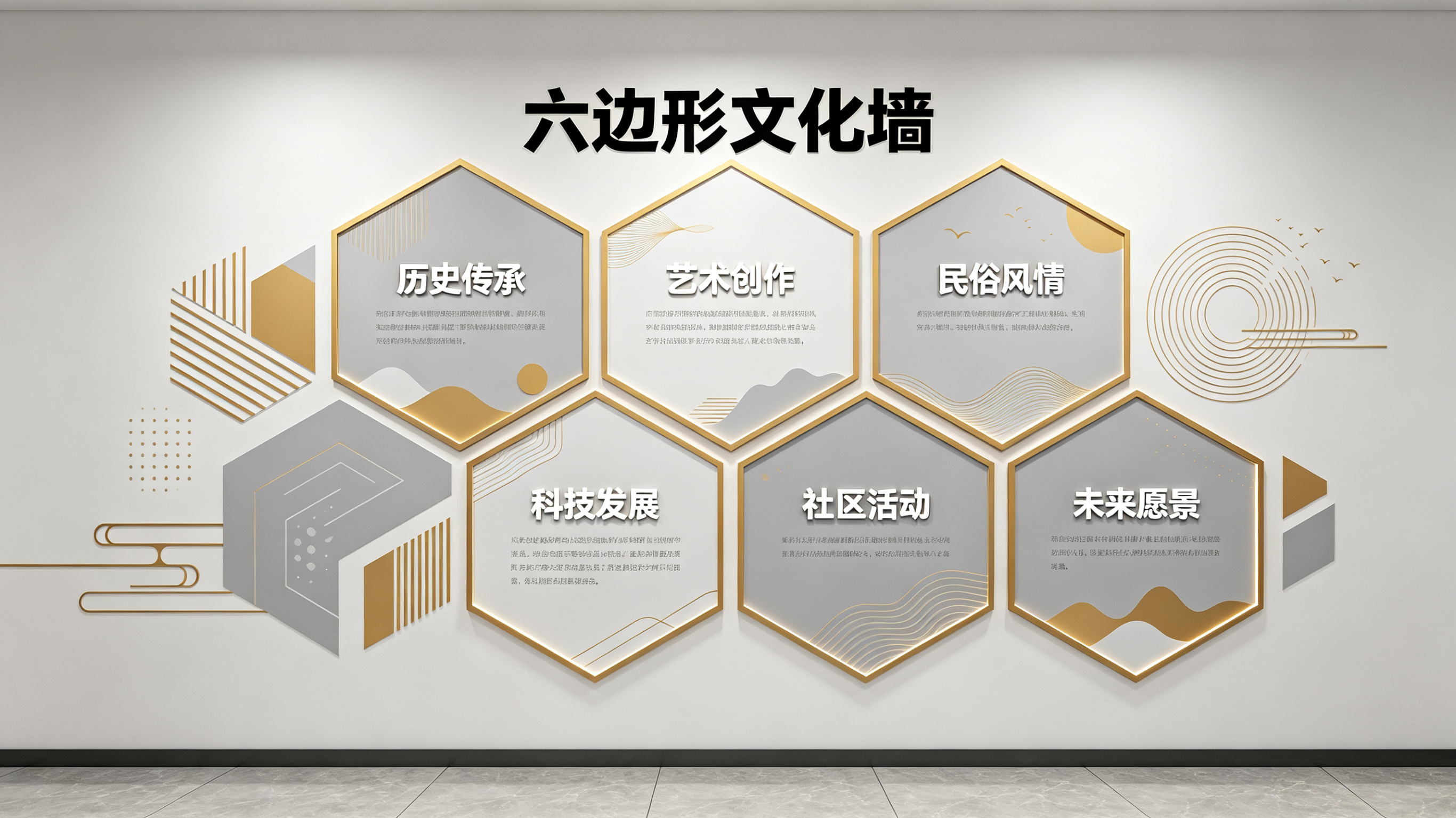 承留企业文化墙 | 六边形信息美学